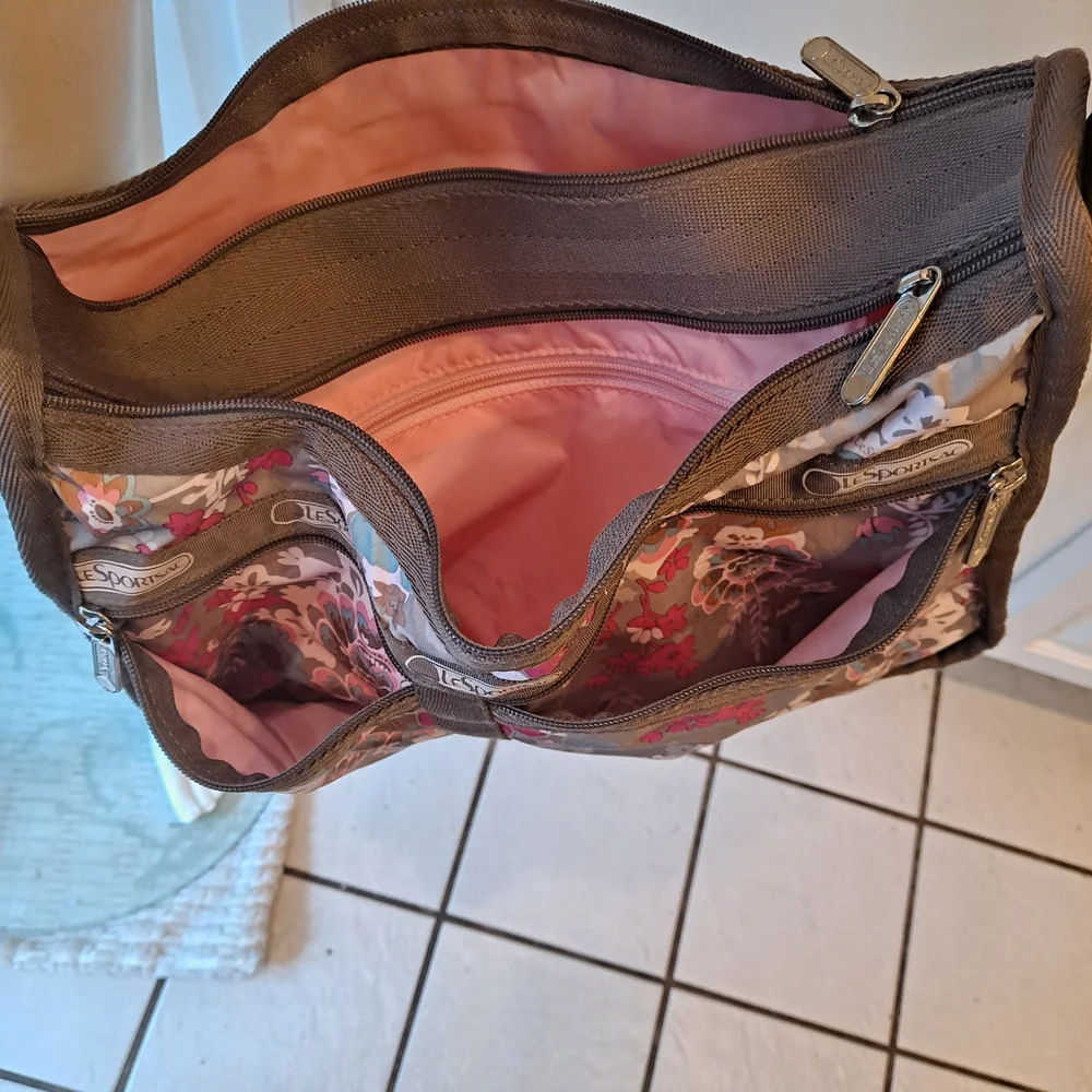 LeSportsac Floral Crossbody Bag - Pink, Blue, Brown - Picture 11 of 11